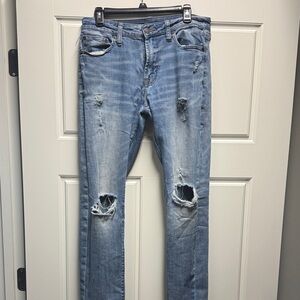 American Eagle Outfitters Light Blue Distressed Skinny Jeans
